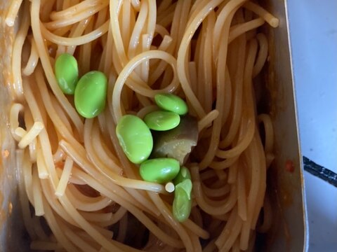 メスティンでナスと枝豆のパスタ